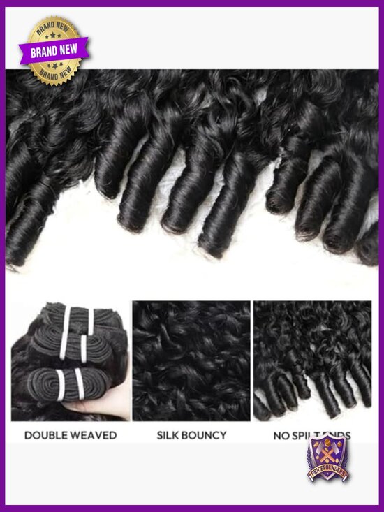 Burmese Curly Bundles Human Hair 18 20 22 Wet and Wavy Flip Over Quick Weave main image 6